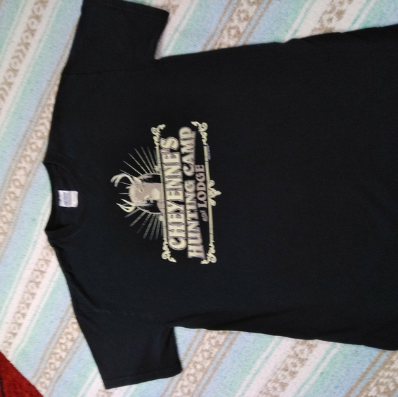 CHEYENNES HUNTING CAMP GRAPHIC TEE SHIRT BLACK MED - Picture 12 of 15